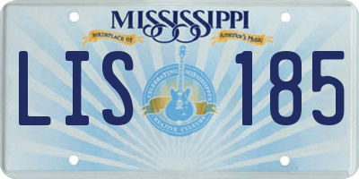 MS license plate LIS185