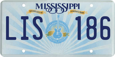 MS license plate LIS186
