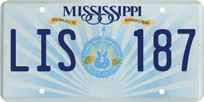 MS license plate LIS187