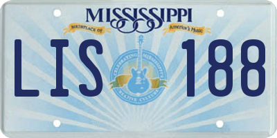 MS license plate LIS188