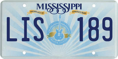 MS license plate LIS189