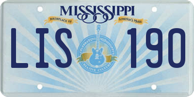 MS license plate LIS190