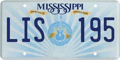 MS license plate LIS195