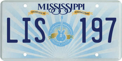 MS license plate LIS197