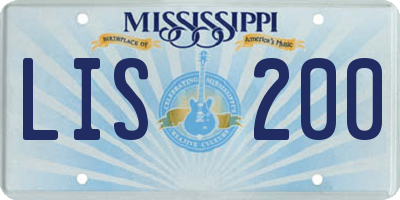 MS license plate LIS200