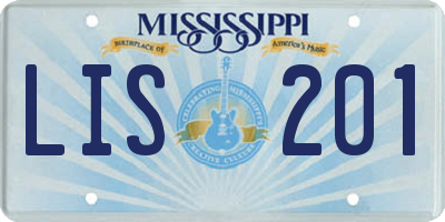 MS license plate LIS201