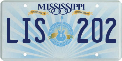 MS license plate LIS202