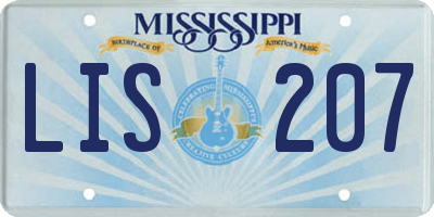 MS license plate LIS207