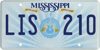 MS license plate LIS210
