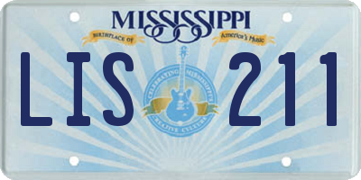 MS license plate LIS211