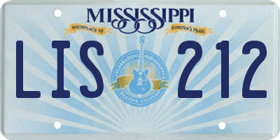 MS license plate LIS212