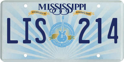 MS license plate LIS214