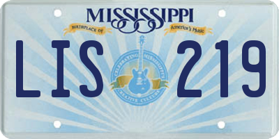 MS license plate LIS219
