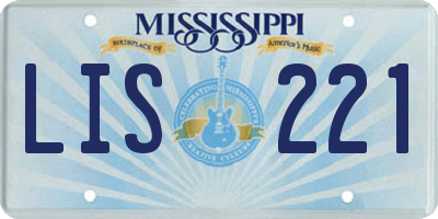 MS license plate LIS221