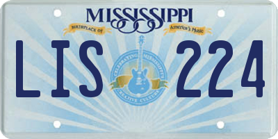 MS license plate LIS224