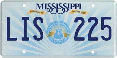 MS license plate LIS225