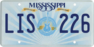 MS license plate LIS226
