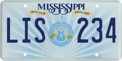 MS license plate LIS234