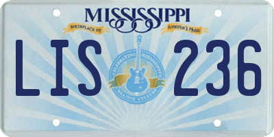 MS license plate LIS236