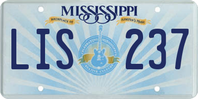 MS license plate LIS237