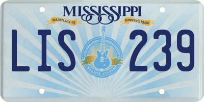 MS license plate LIS239