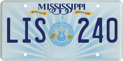 MS license plate LIS240