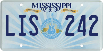 MS license plate LIS242