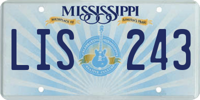 MS license plate LIS243