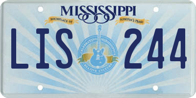 MS license plate LIS244