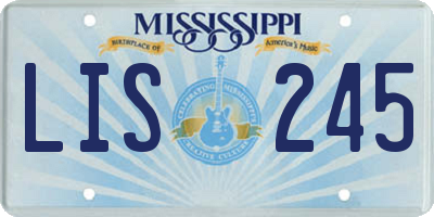 MS license plate LIS245