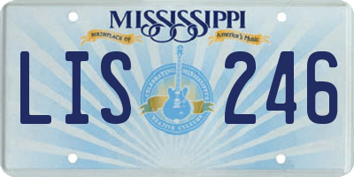 MS license plate LIS246