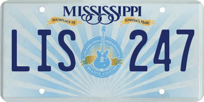 MS license plate LIS247