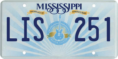 MS license plate LIS251