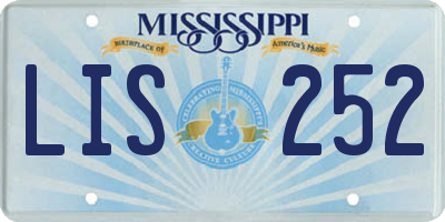 MS license plate LIS252