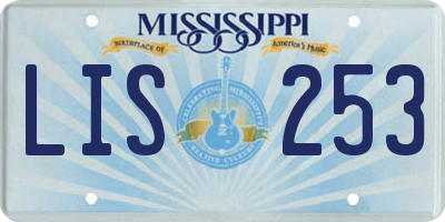 MS license plate LIS253