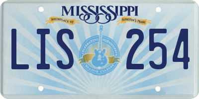 MS license plate LIS254