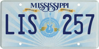 MS license plate LIS257