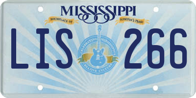 MS license plate LIS266