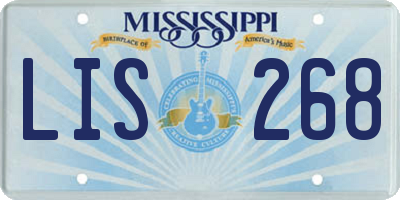 MS license plate LIS268
