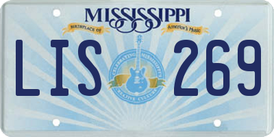 MS license plate LIS269