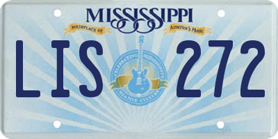 MS license plate LIS272
