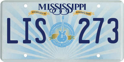 MS license plate LIS273