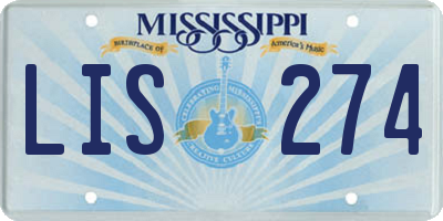 MS license plate LIS274