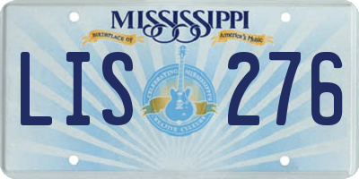 MS license plate LIS276