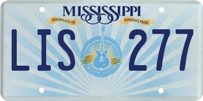 MS license plate LIS277