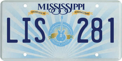 MS license plate LIS281