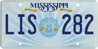 MS license plate LIS282
