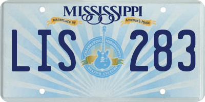 MS license plate LIS283
