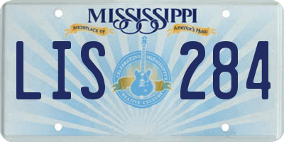 MS license plate LIS284