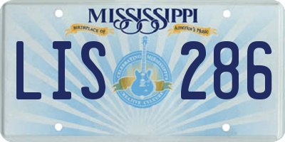 MS license plate LIS286